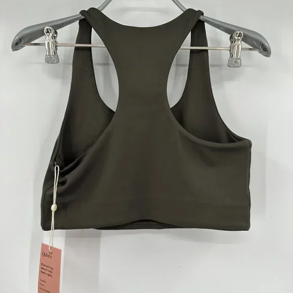Quince Olive Green Ultra-Soft Performance Sports Bra sz XS Women's NWT Racerback - Picture 3 of 4